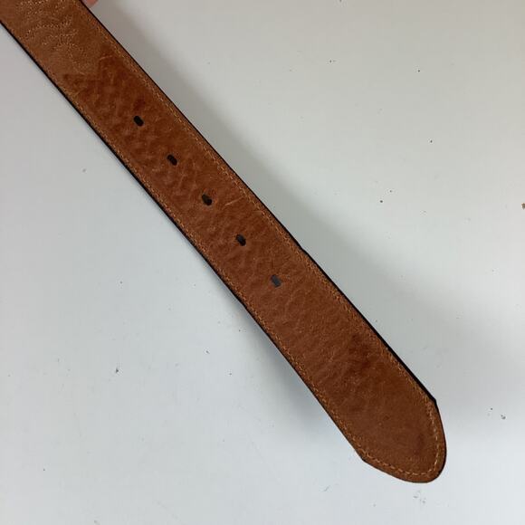 Sz 36 Tooled Leegin Silver Creek Leather Western Belt w/Elk Bergamot Buckle 1980 - Picture 11 of 12